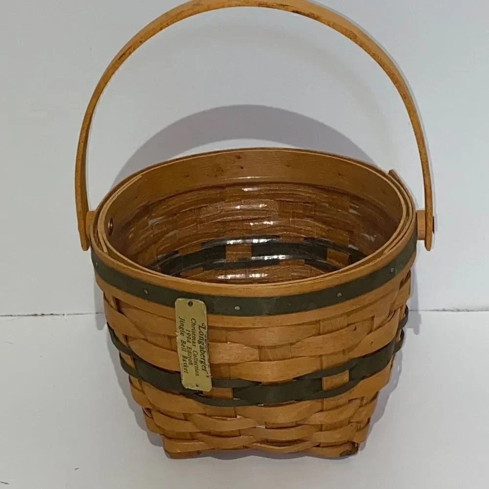 Longaberger Christmas Collection 1994 Edition Jingle Bell Woven Wooden Basket‎